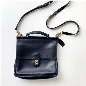 Coach Vintage Willis Leather Crossbody Bag Black